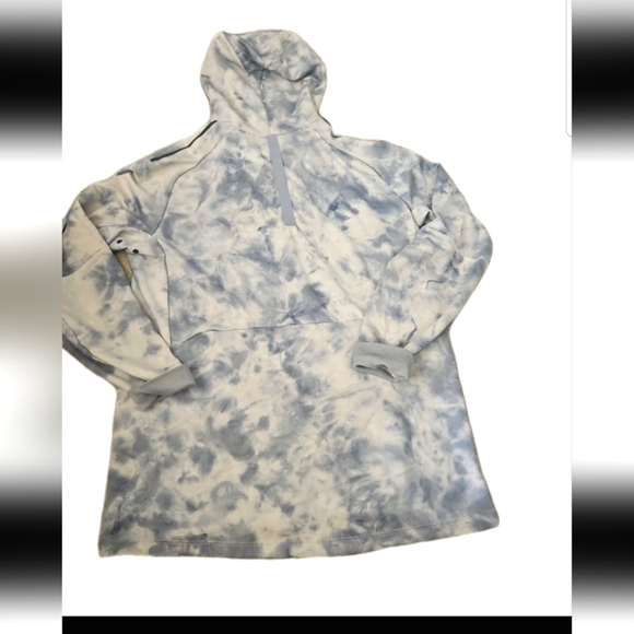 Lululemon Mens Textured Tech Hoodie In Tidal Dye Alpine White Chambray L - Picture 5 of 11